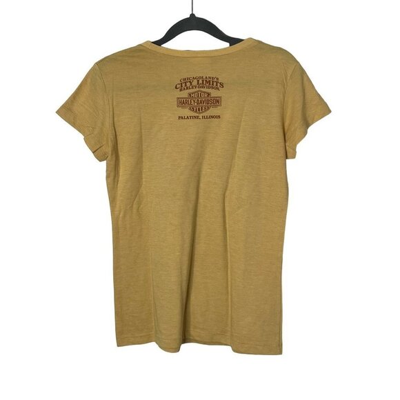 Harley Davidson Mustard Yellow Rose‎ Thorn Graphic Tee Shirt Size Large - Picture 6 of 9